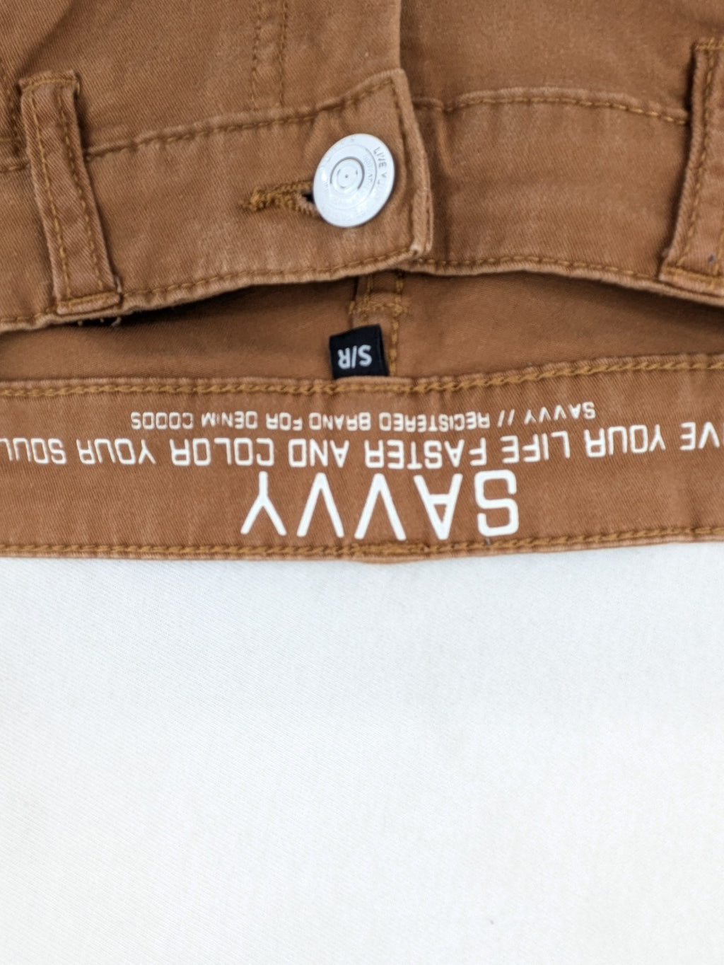 Savvy brown skinny jeans, classic 5-pocket design, made from cotton stretch twill.