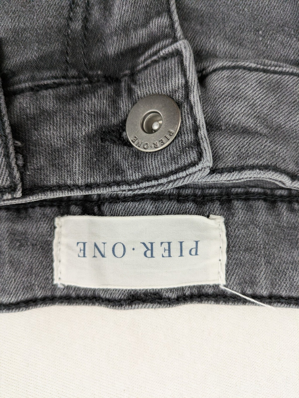 Pier One grey slim fit jeans with classic five-pocket design and washed stretch denim.