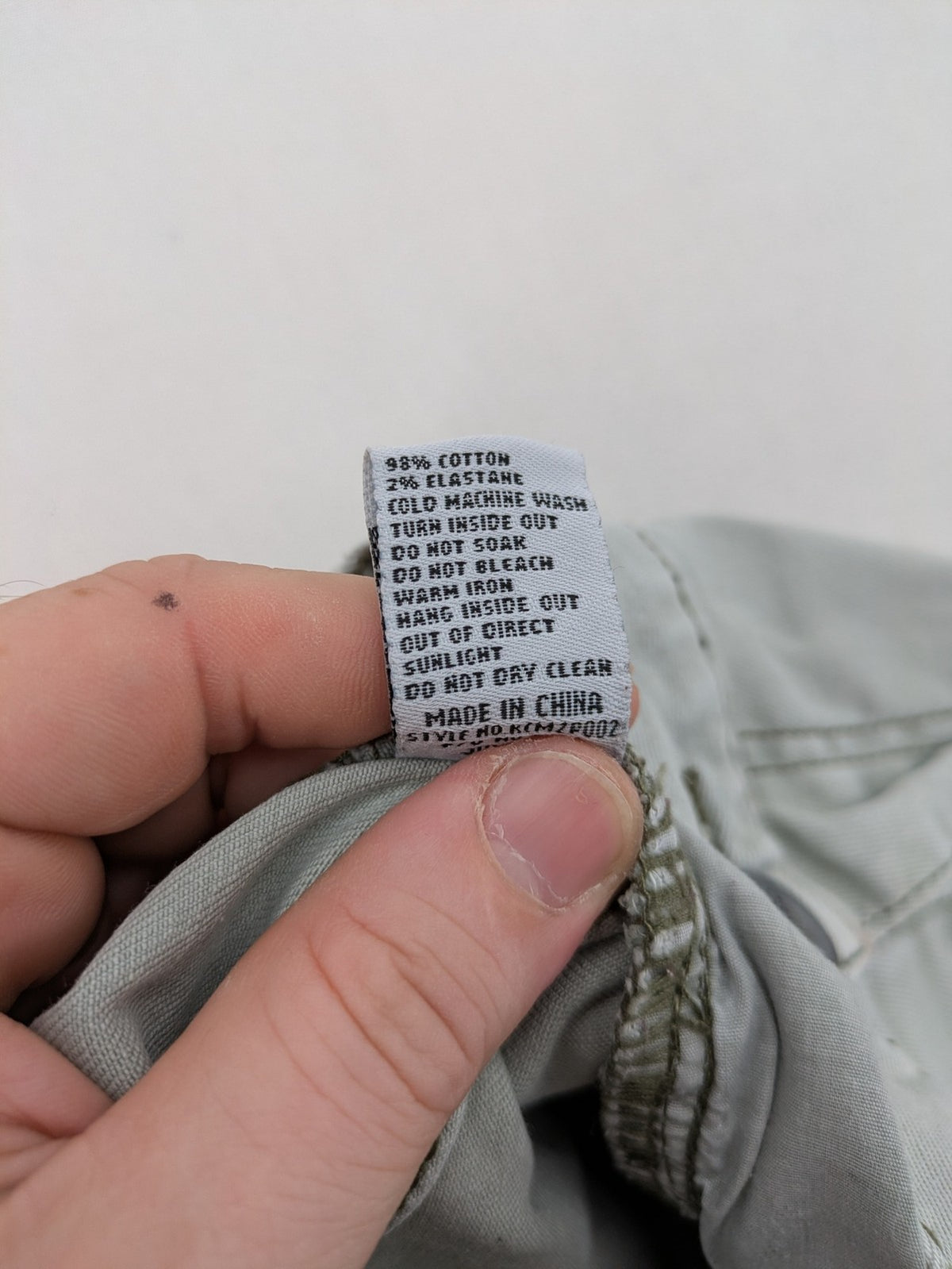 KSCY grey straight jeans with distressed details and ribbed biker inserts.