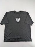 W wear grey t-shirt size XL embroidered logo 100% organic cotton
