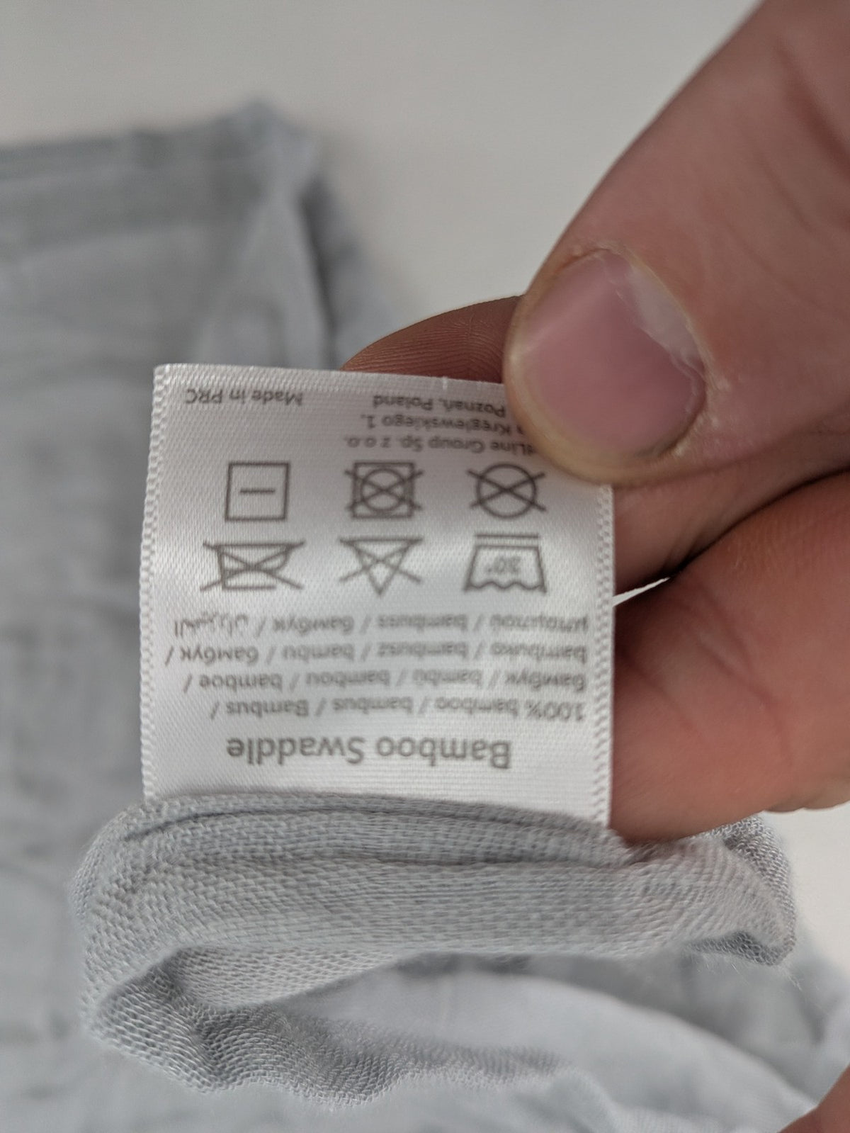 Bambus grey swaddle blanket 120x120 cm soft breathable bamboo fabric