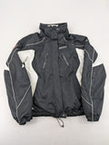 Icepeak black and white ski snowboard jacket with RECCO logo and quilted insulation.