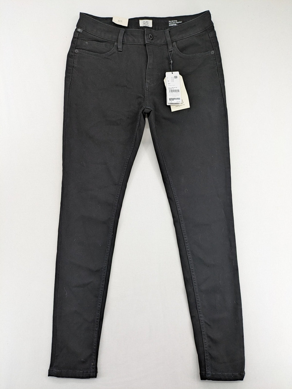 Q/S skinny fit jeans black mid-rise with stretch fabric and sleek silhouette.