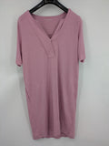 Gerry Weber pink T-shirt dress with V-neck and side pockets in soft viscose blend.