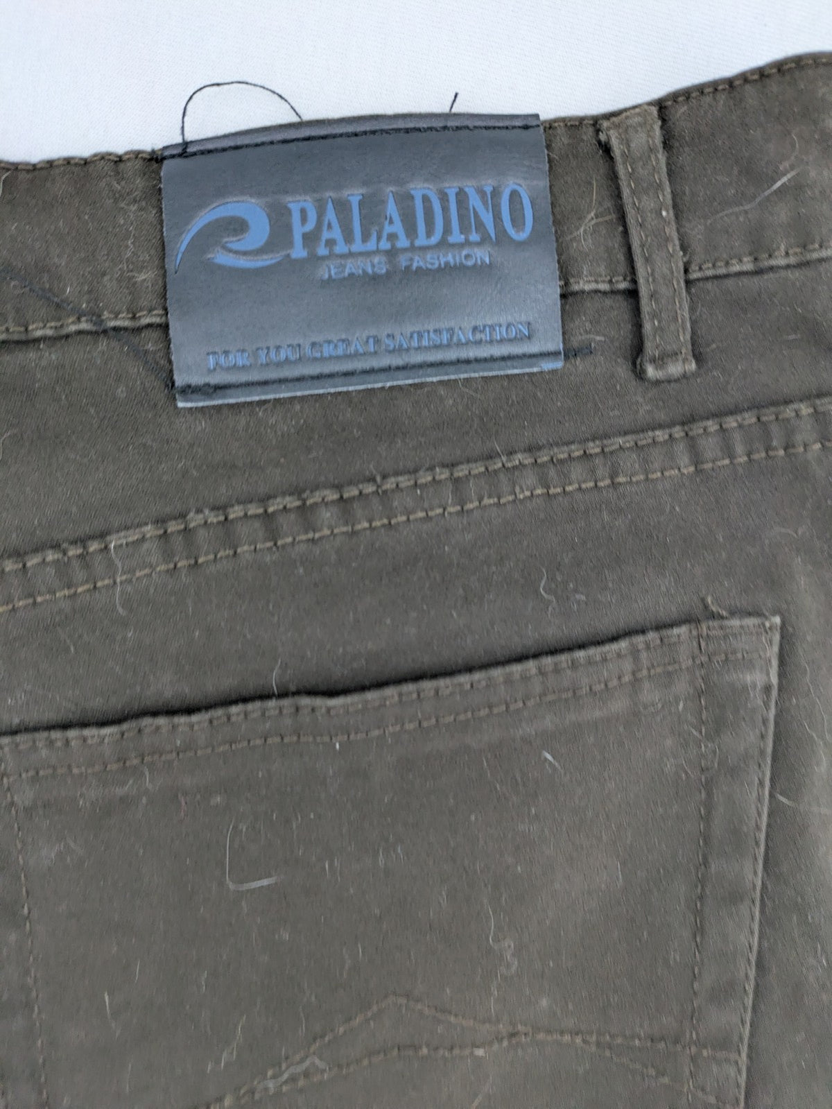 Paladino brown straight jeans five-pocket design stretch cotton fabric