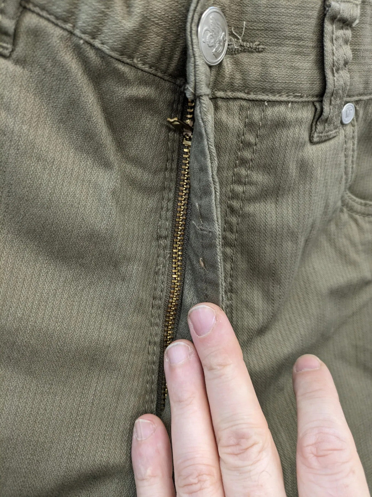 Jan Paulsen khaki straight jeans classic 5-pocket style cotton stretch material