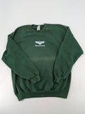 Fruit of the Loom green turtle neck jumper with embroidered Deutschland eagle logo.