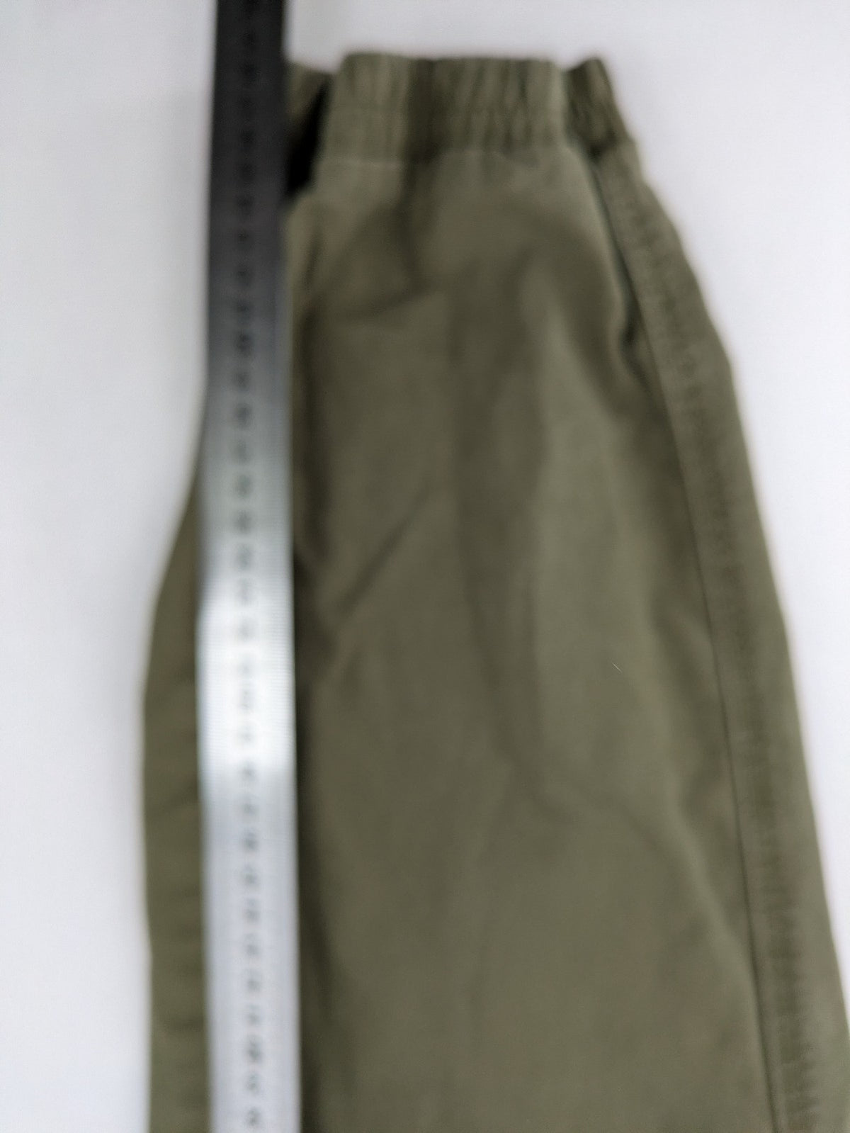 Denim & Co. khaki cargo jogger pants with elastic waistband and multiple pockets.