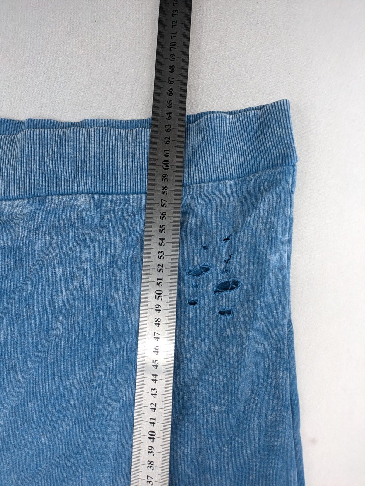 Zara turtle neck jumper blue distressed with graphic prints and patches, size 152.