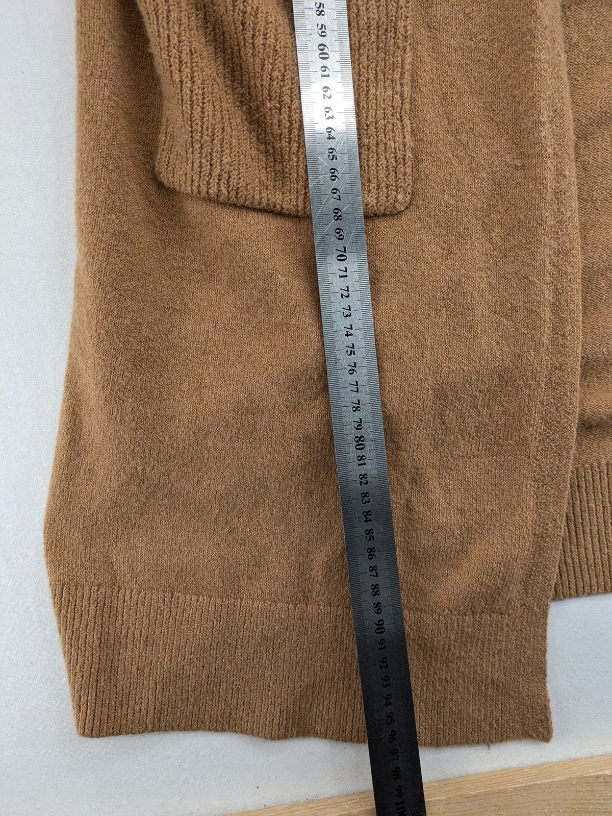 s.Oliver brown turtle neck jumper with hood, open front design, soft knit material.
