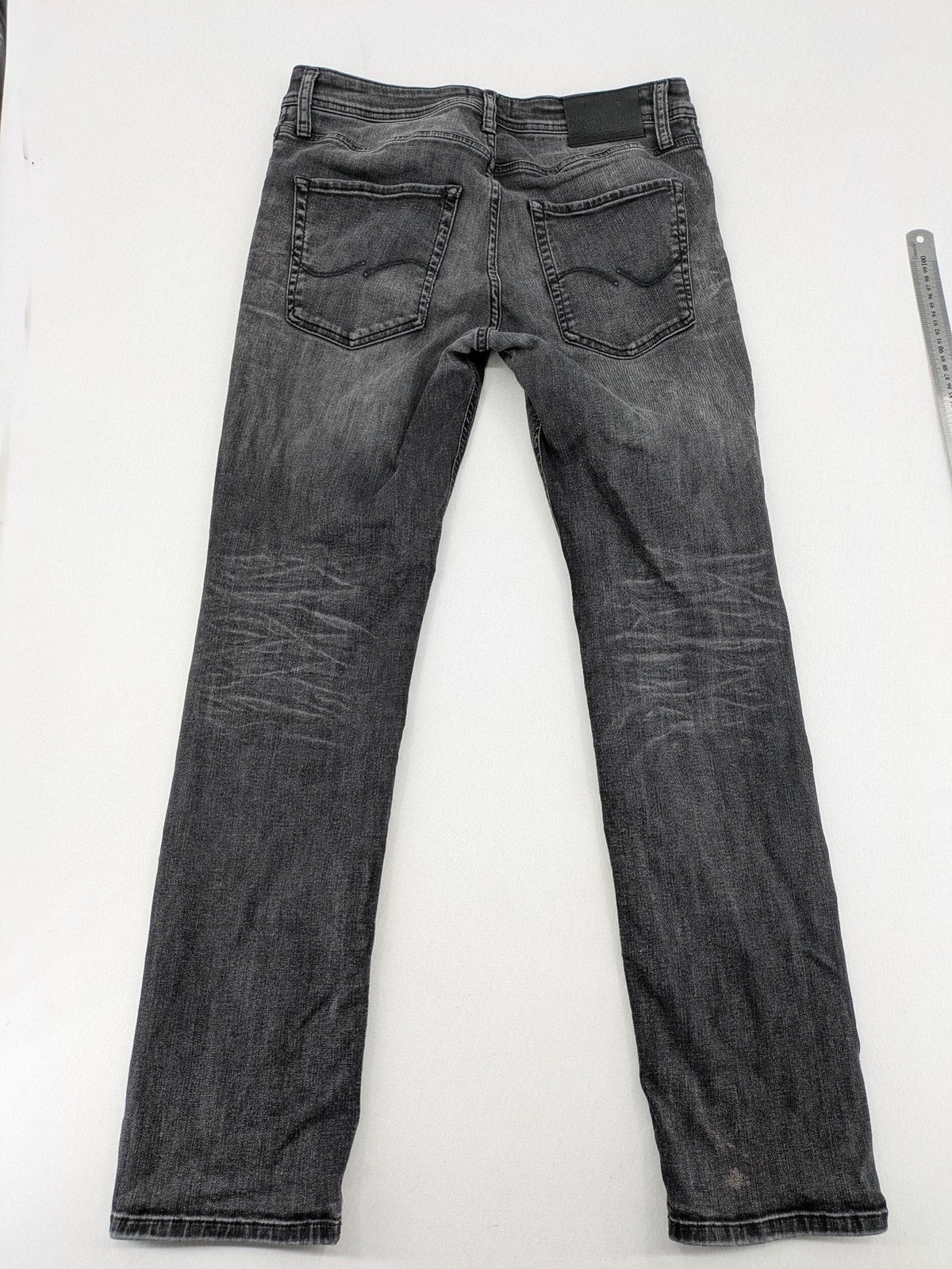 Jack & Jones straight jeans faded black grey wash five-pocket design stretch denim