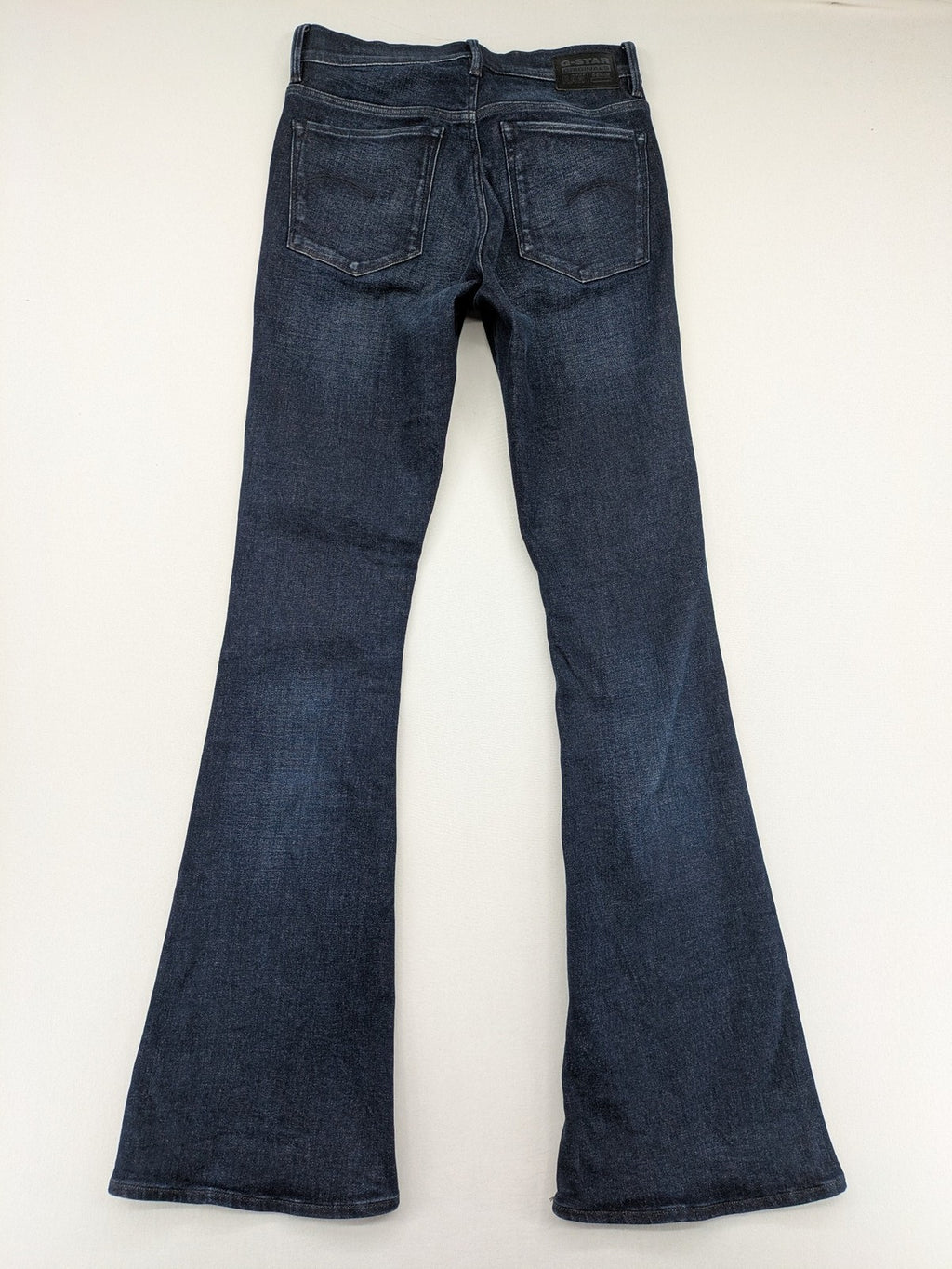 G-Star Raw blue flare jeans with classic 5-pocket design and stretch denim material.
