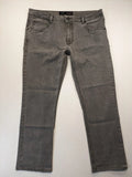 Charles Vögele grey straight leg jeans five-pocket design with zipper, stretch material.