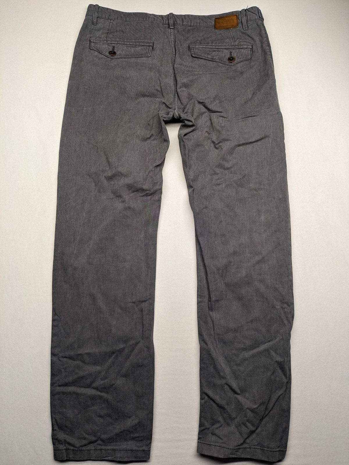 Mexx grey chino pants relaxed slim fit button fly with side pockets.
