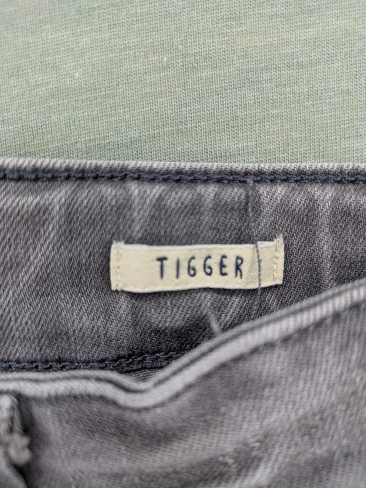Scotch & Soda grey straight jeans with classic five-pocket design and logo patch.