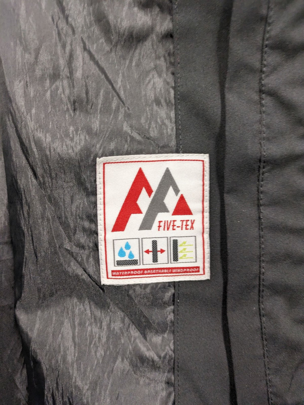 Fifty Five black outdoor jacket FIVE-TEX technology, full zip, stylish design.