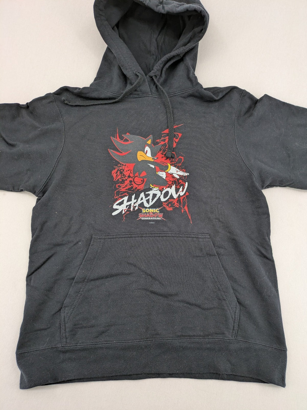 perfekt black zip-through hoodie with large Shadow the Hedgehog graphic print