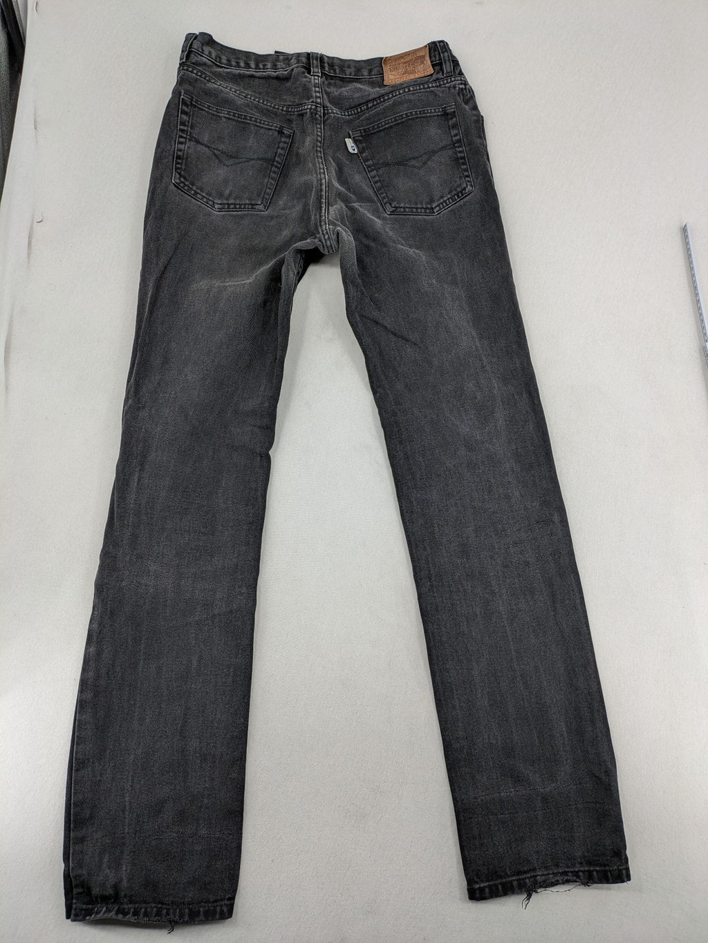 Ninety straight jeans faded black denim five-pocket design 100% cotton vintage style