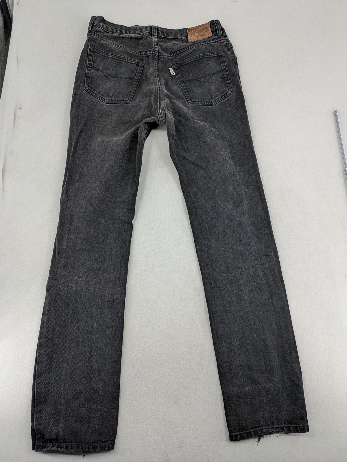 Ninety straight jeans faded black denim five-pocket design 100% cotton vintage style