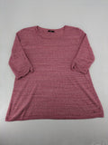Cecil turtle neck jumper grey pink melange with textured knit and 3/4 sleeves.