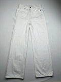 H&M white straight jeans high rise 5-pocket style made from 100% cotton.