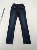 Skate Nation blue straight jeans 5-pocket design with adjustable waistband and dark wash.