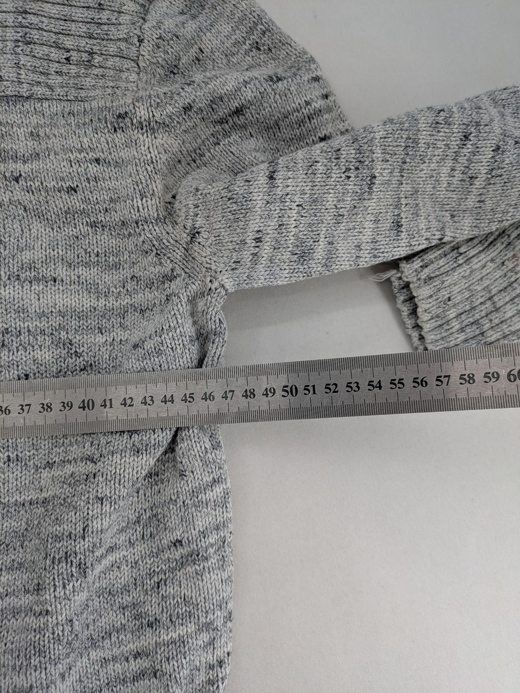 H&M L.O.G.G. grey turtle neck jumper with stylish shawl collar and textured knit.