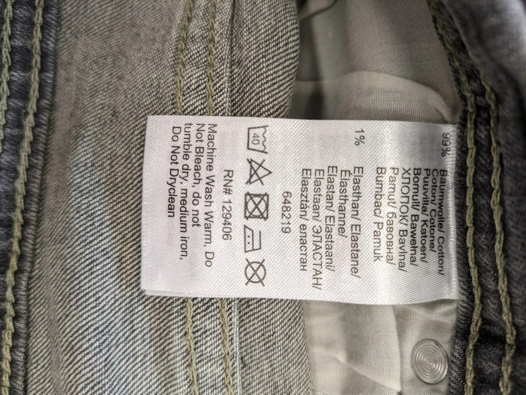 john baner grey straight jeans 5-pocket design used look cotton blend