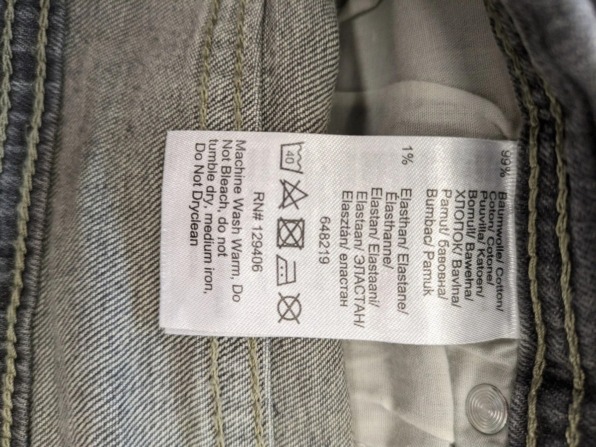 john baner grey straight jeans 5-pocket design used look cotton blend