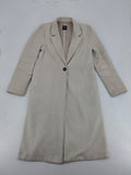 Zara beige coat single-breasted notch lapel classic design with two side pockets.