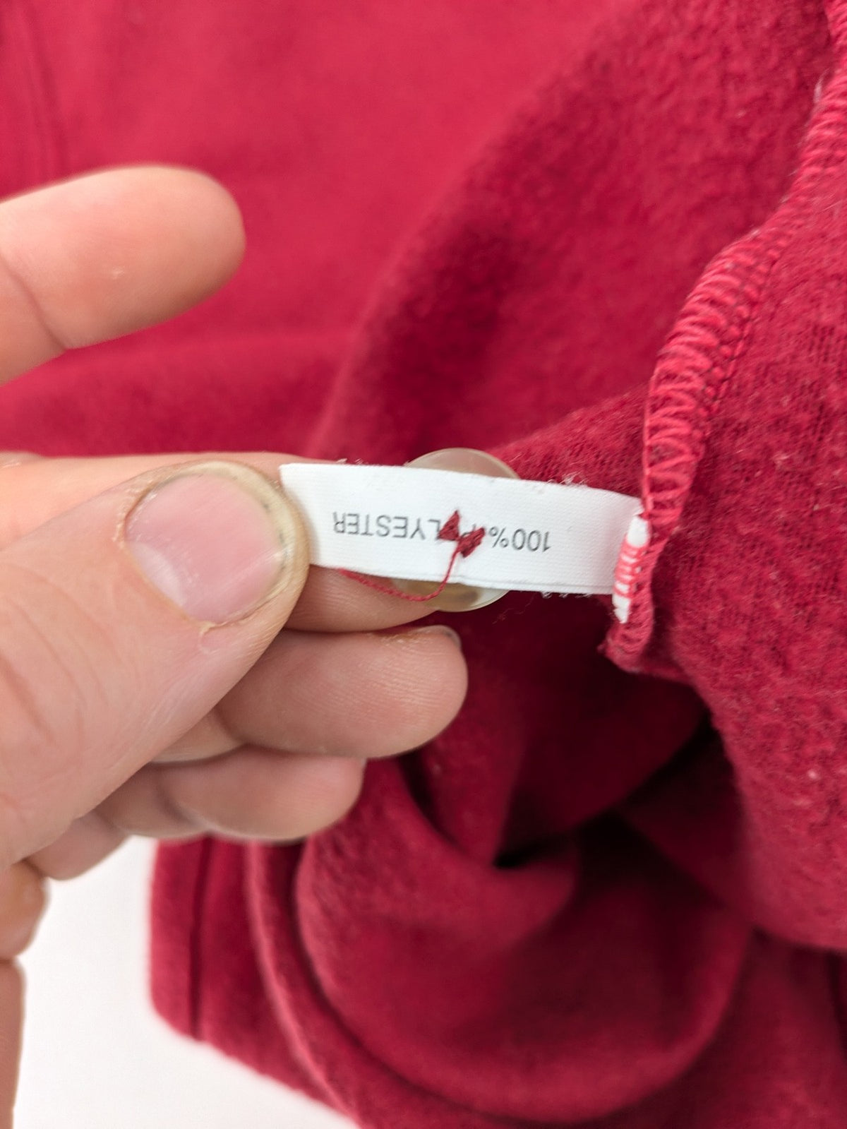 Outdoor red fleece shirt large button-up design with chest pocket and soft material