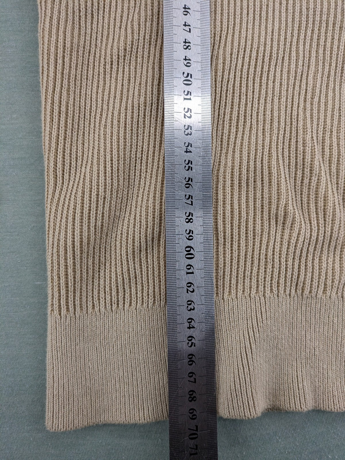 Tommy Hilfiger beige turtle neck jumper ribbed knit 100% cotton with shawl collar.