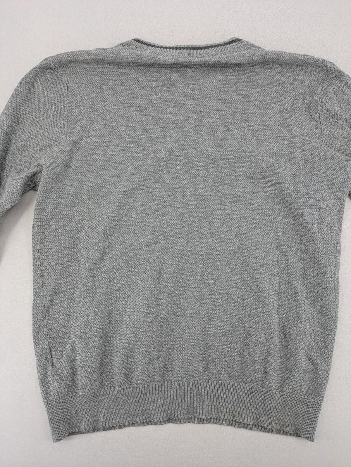 Threadbare grey turtle neck jumper with textured knit and dark grey collar trim.