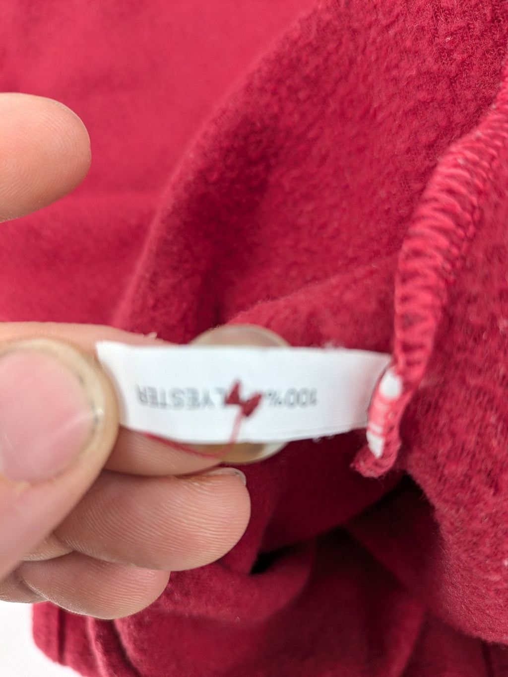 Outdoor red fleece shirt large button-up design with chest pocket and soft material