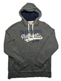Livergy grey zip-through hoodie with "Traditional Authentic" graphic, kangaroo pocket, soft material.