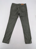 Page One Young khaki motorcycle pants with stitched panels and decorative zipper details.