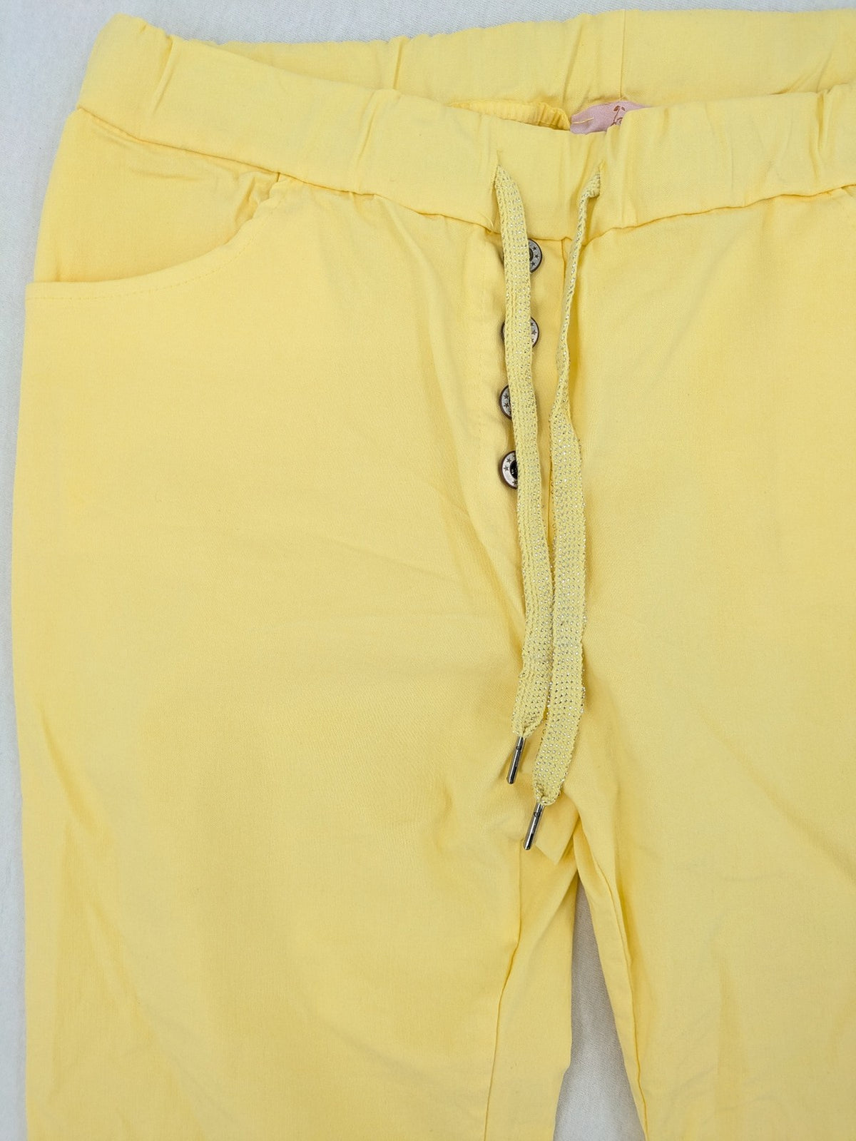 Pink Cherry pink pants soft stretch viscose with adjustable drawstring waistband.