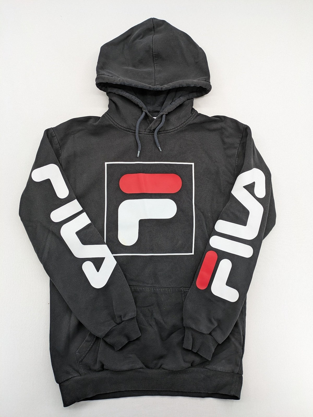 Fila turtle neck jumper multi with large logo on chest and sleeve text.