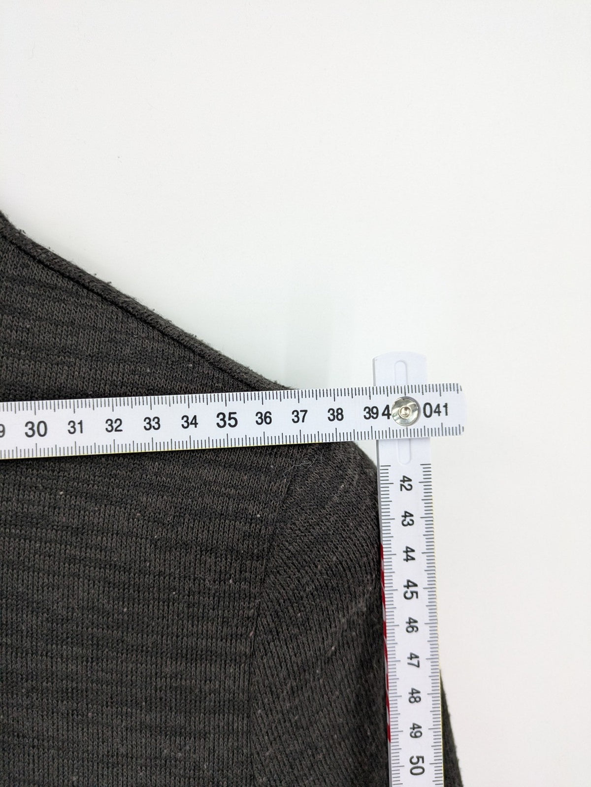 Vero Moda grey midi dress with long sleeves, standing collar, and side slits.