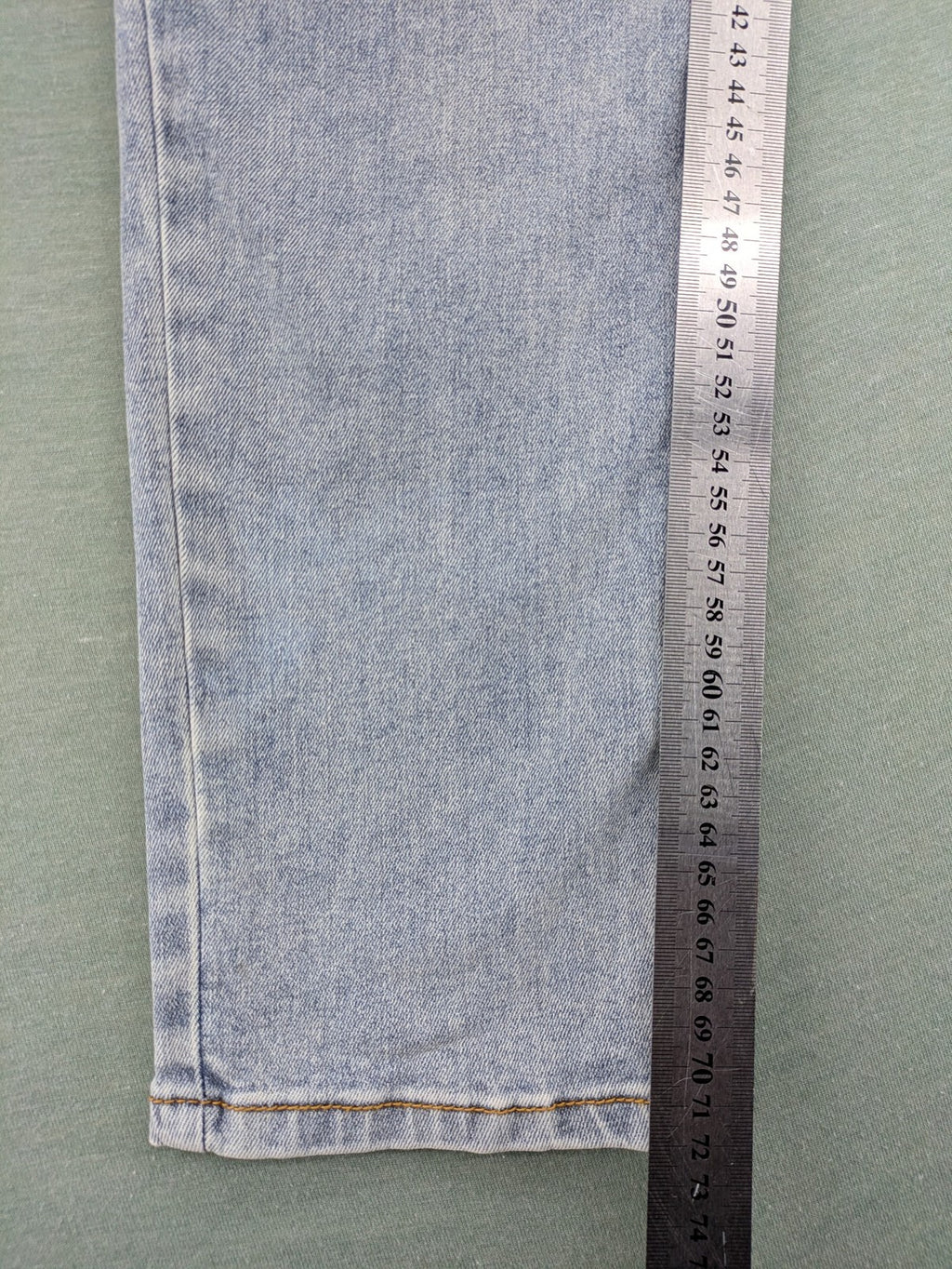 SHEIN blue straight jeans high waist with unique lacing details and stylish design.