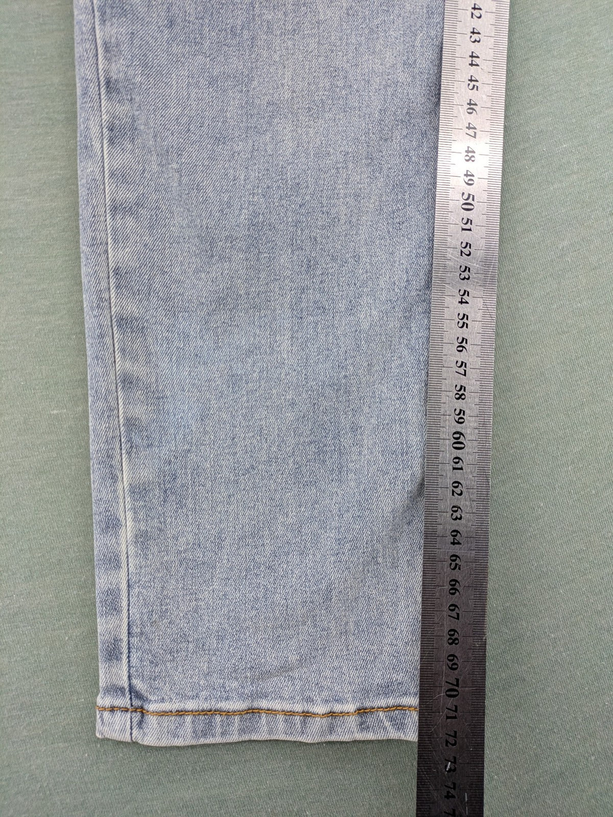 SHEIN blue straight jeans high waist with unique lacing details and stylish design.