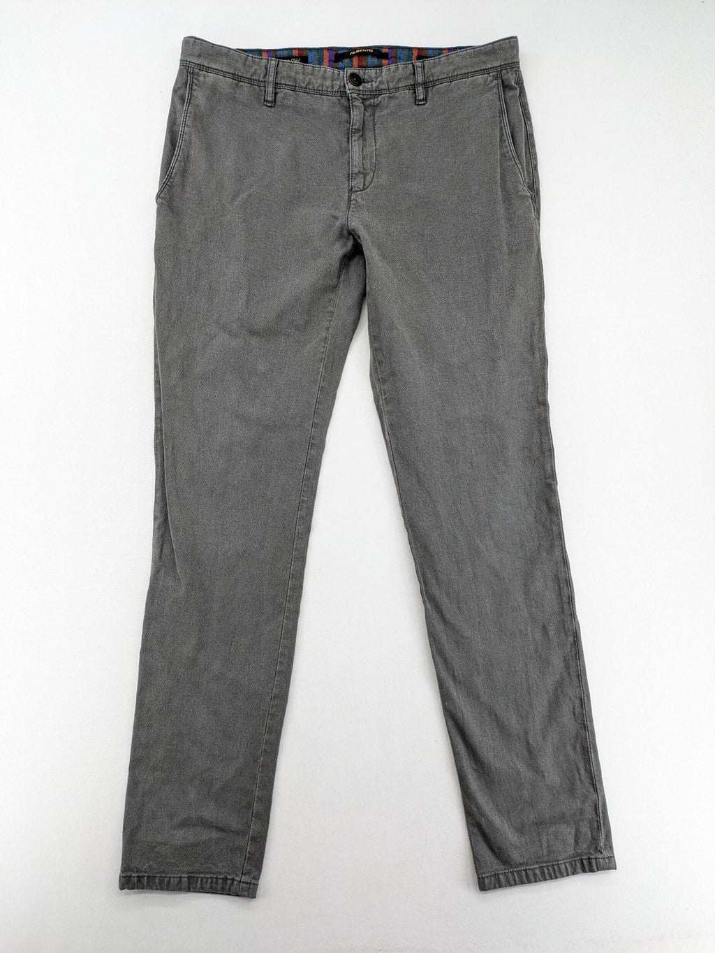 ALBERTO pink pants slim fit stretch cotton with colorful inner waistband detail