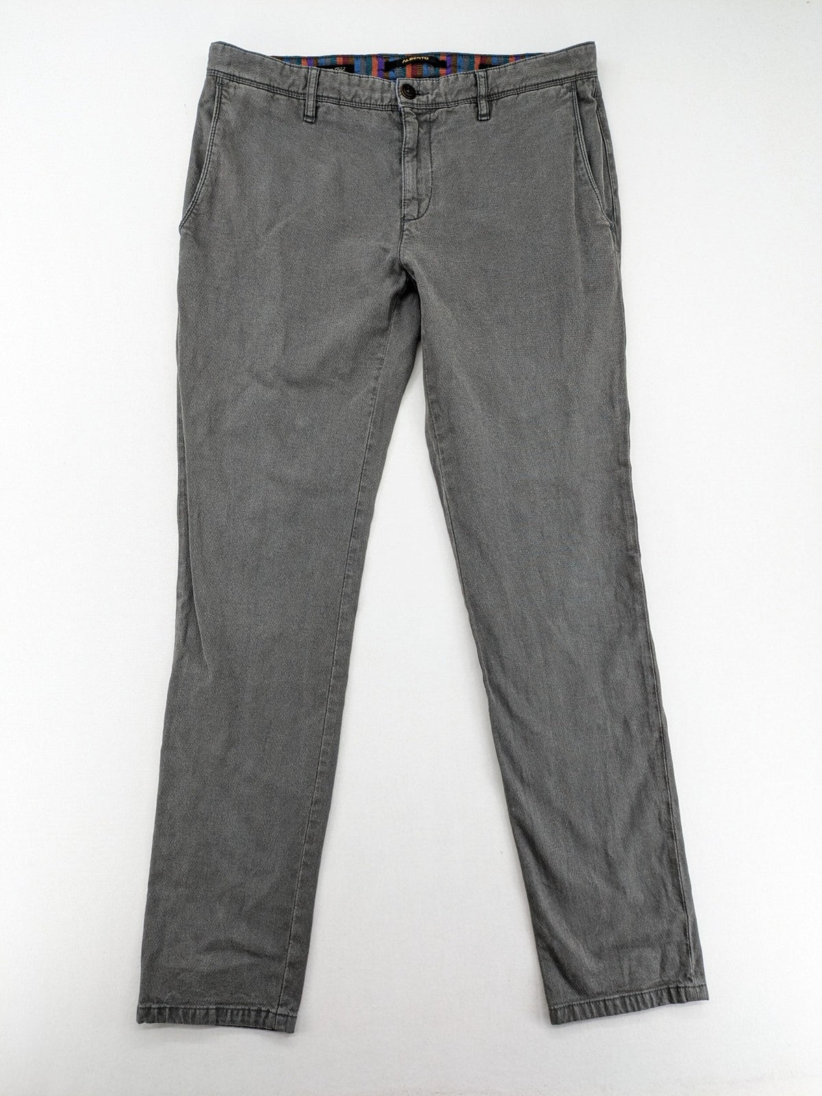 ALBERTO pink pants slim fit stretch cotton with colorful inner waistband detail