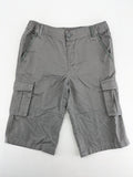 C&A grey cargo shorts with multiple pockets and elastic waistband, made of cotton.