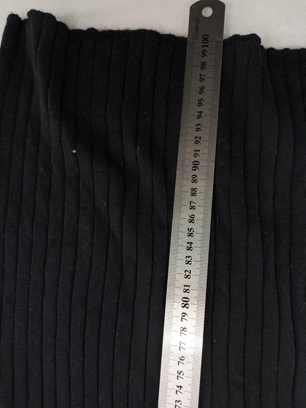 ESMARA black pullover dress ribbed knit with matching fabric belt and long sleeves