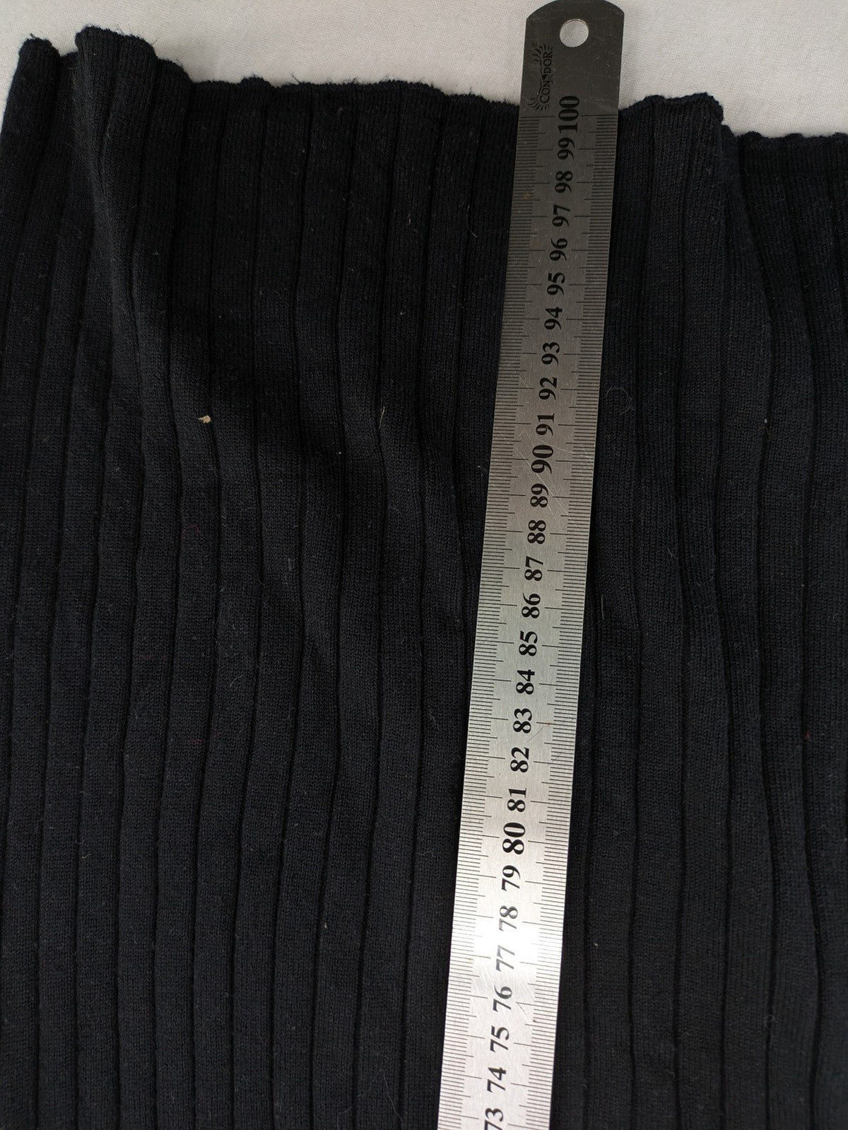 ESMARA black pullover dress ribbed knit with matching fabric belt and long sleeves