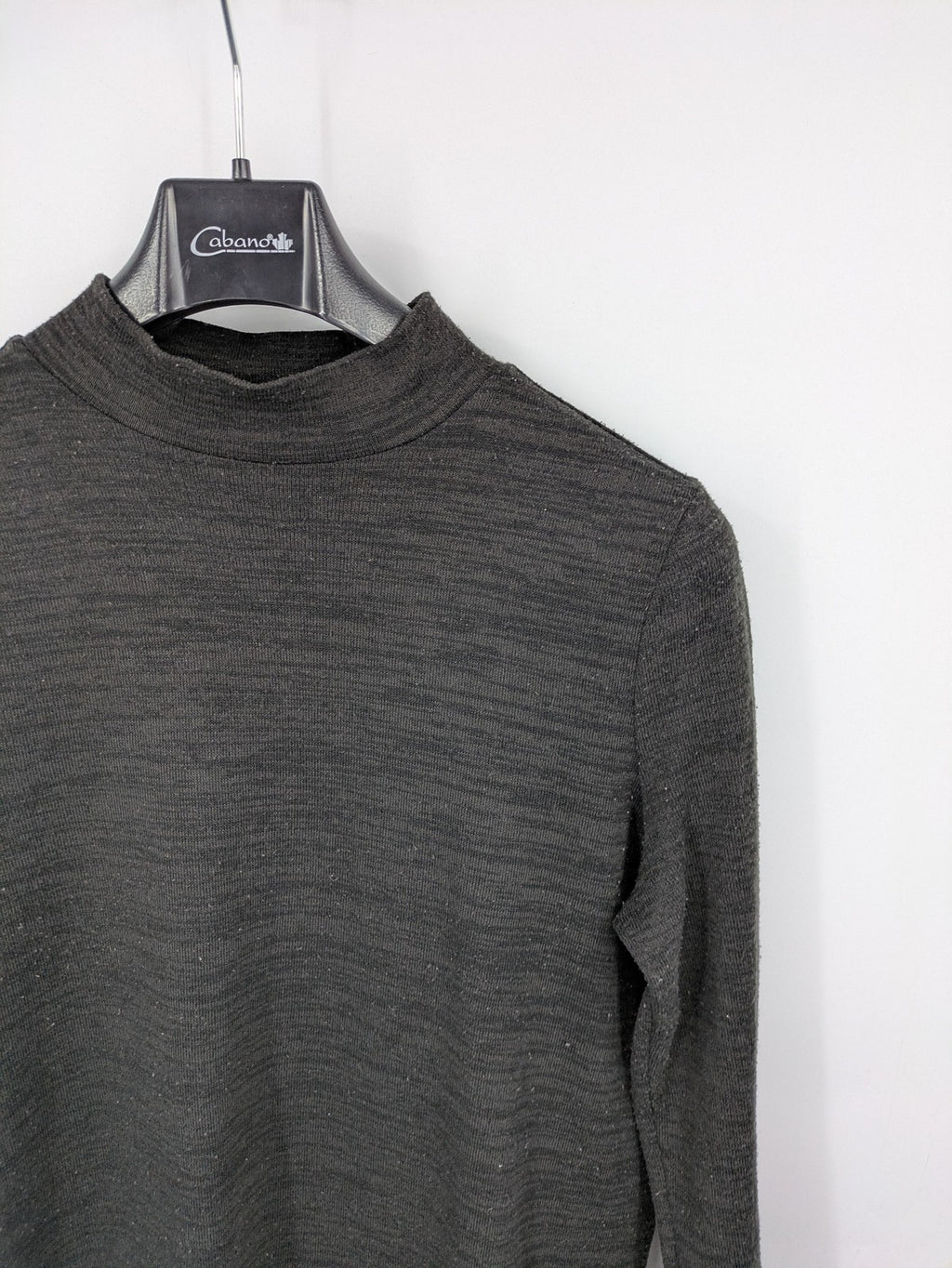 Vero Moda grey midi dress with long sleeves, standing collar, and side slits.