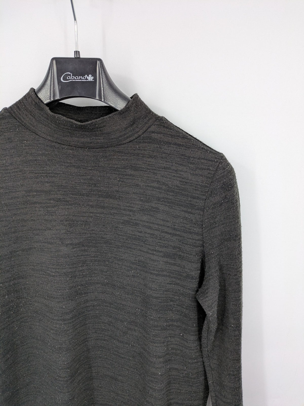 Vero Moda grey midi dress with long sleeves, standing collar, and side slits.