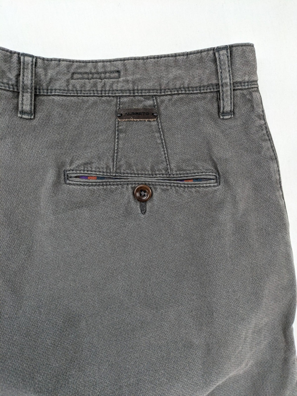 ALBERTO pink pants slim fit stretch cotton with colorful inner waistband detail