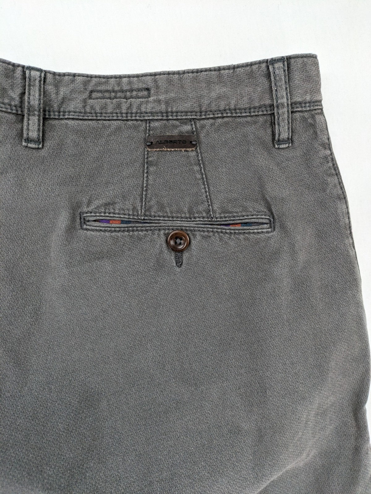 ALBERTO pink pants slim fit stretch cotton with colorful inner waistband detail